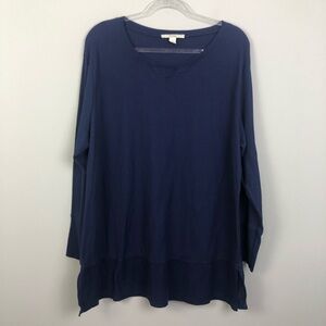 Sejour navy long sleeve ribbed top